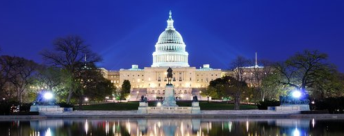 Capitol building at night